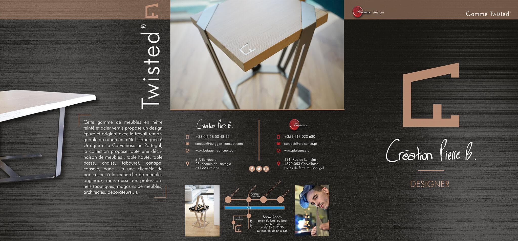 Recto de la plaquette Création Pierre B.